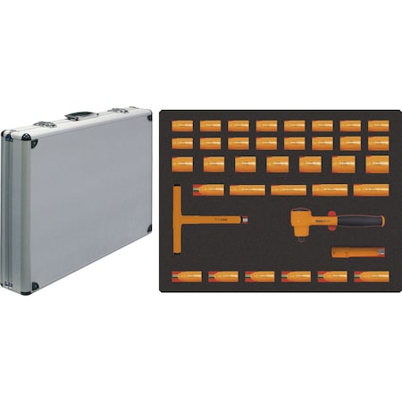 Ega Master SET OF 37 SOCKET WRENCHES 1/2" (8-32 MM AND 10-19 MM LONG SERIE) 1000 V (12 EDGES) 79078